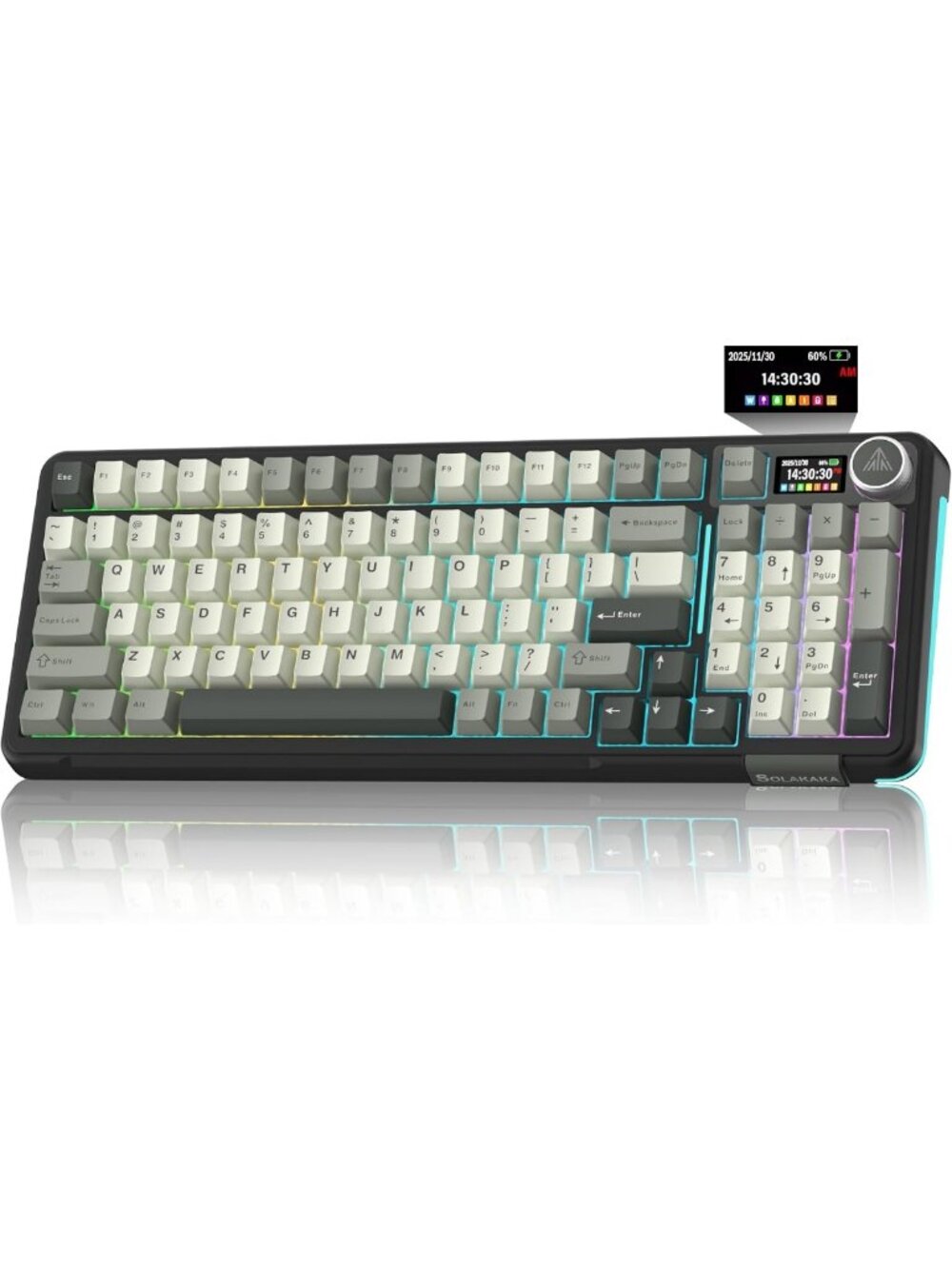 Wireless Mechanical Gaming Keyboard with LCD Screen, RGB Backlit, Hot Swappable